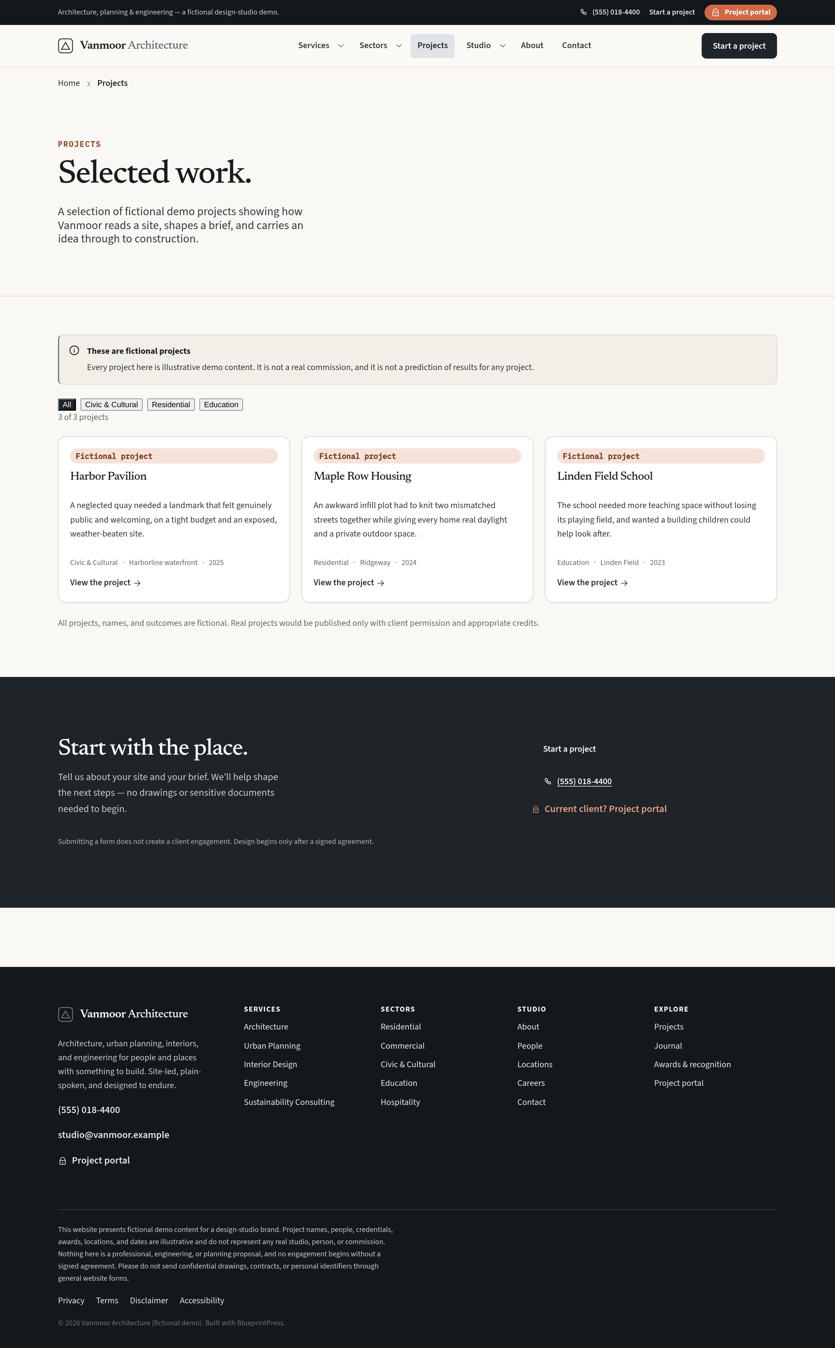 Projects — the portfolio grid