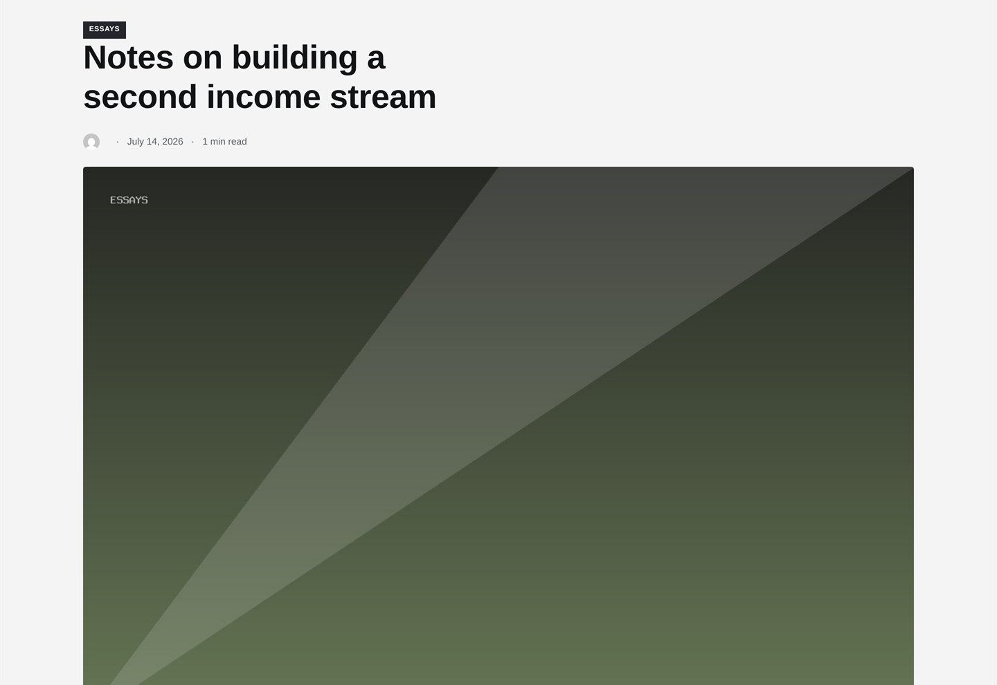 Article — category, byline, and a tuned reading measure