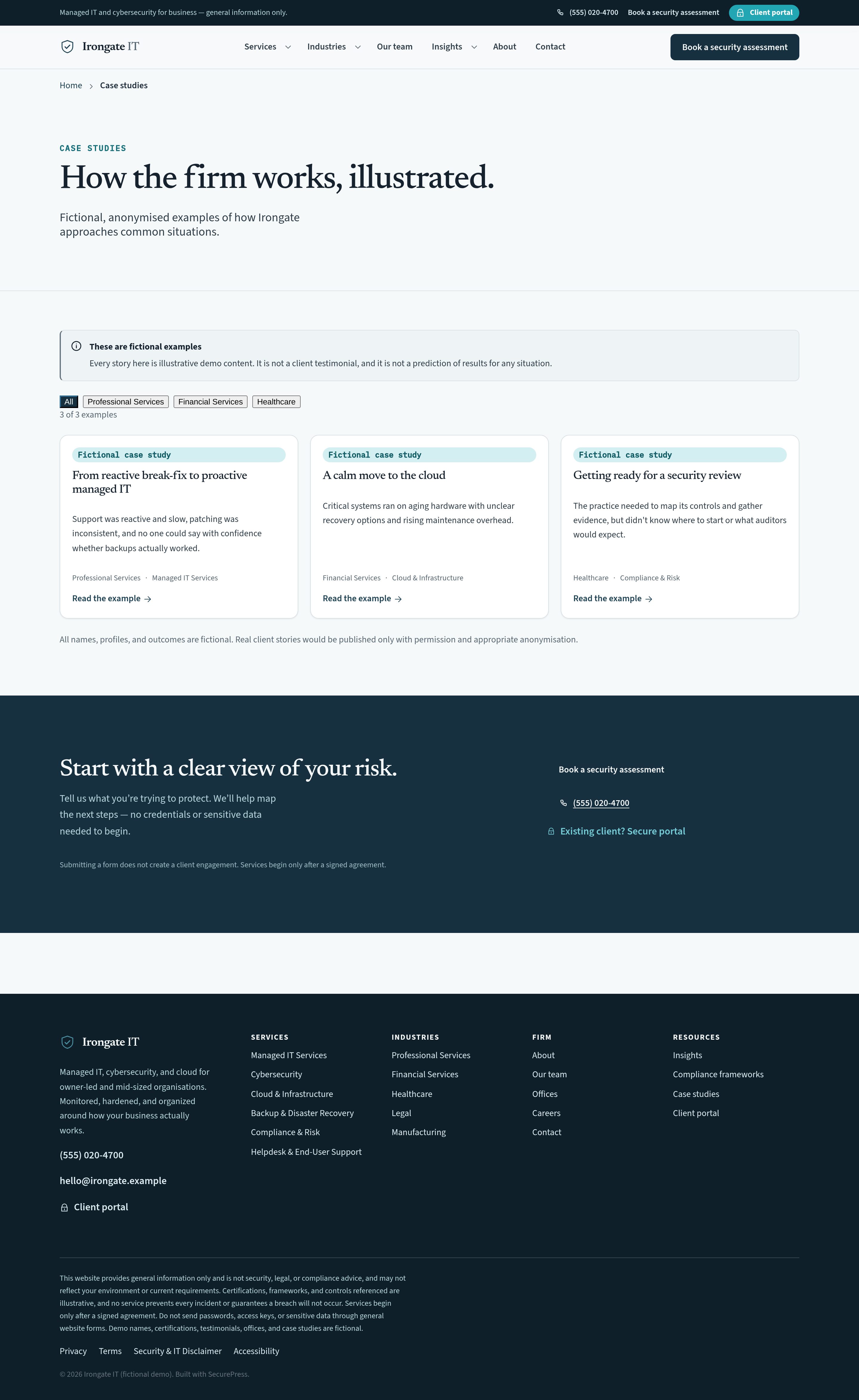 Case studies — anonymized turnarounds